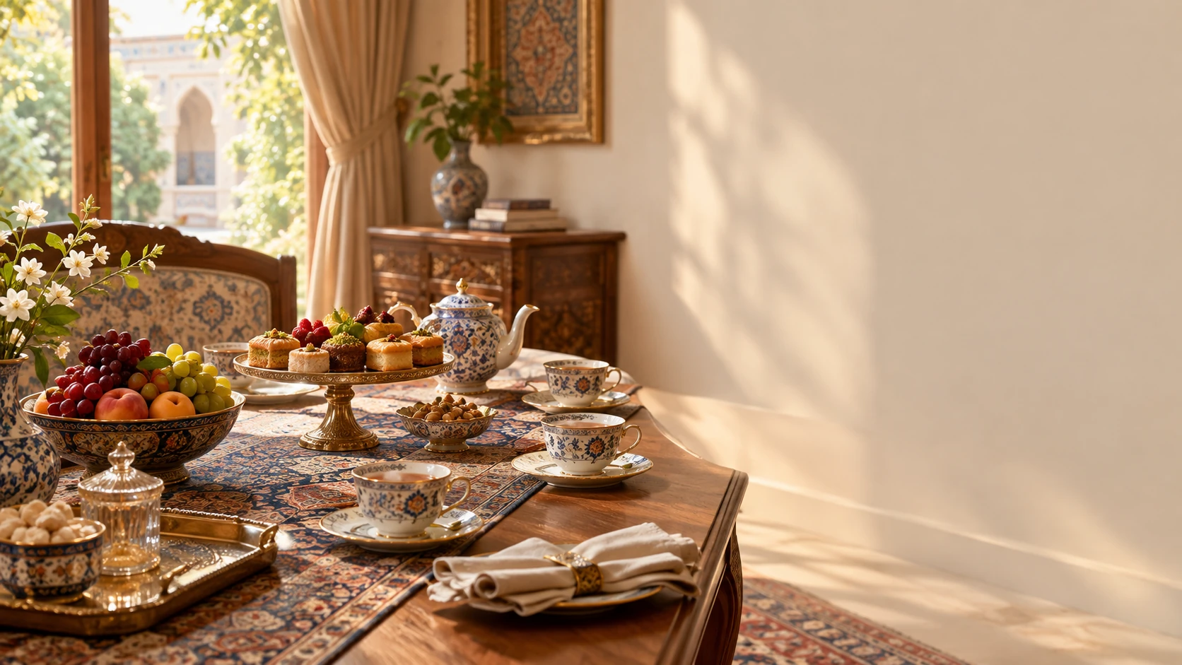 چیدمان میز عصرانه برای مهمانی؛ نظم سرو و انتخاب ظرفها